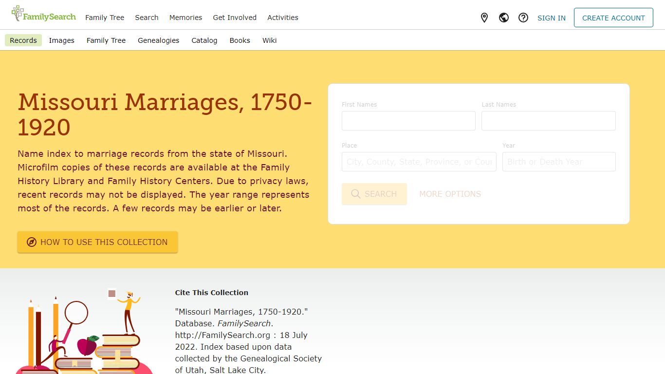 Missouri Marriages, 1750-1920 • FamilySearch